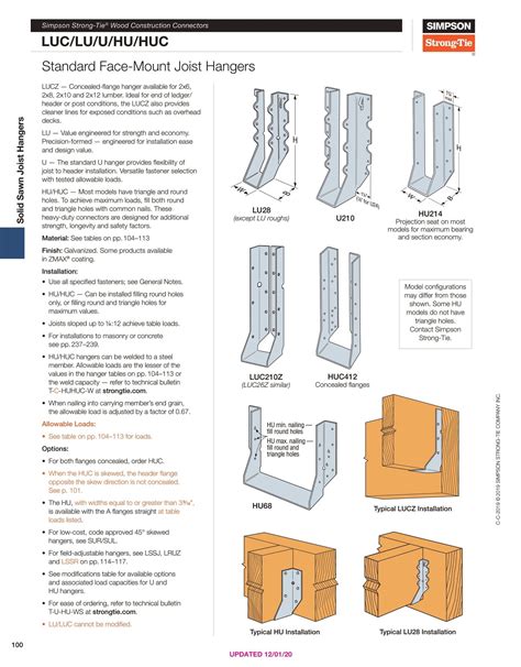 Simpson Strong Tie Lu Hangers Are A Value Engineered Face Mount Joist