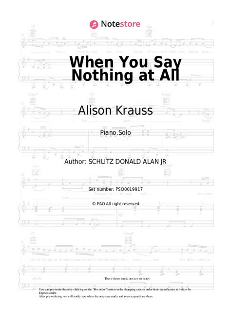 Alison Krauss When You Say Nothing At All Sheet Music For Piano