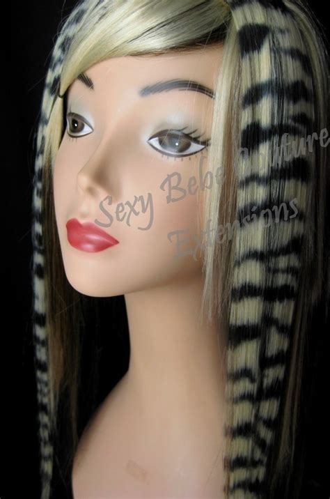 Human Hair Zebra Print Hair Extensions You Can Curl Them