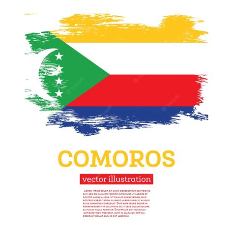 Bandeira De Comores Com Pinceladas Ilustração Vetorial Dia Da Independência Vetor Premium