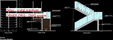 Detay Metal Merdiven Dwg Projesi Autocad Projeler