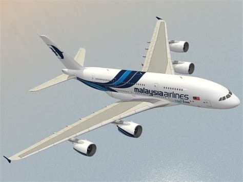 Airbus A380 800 Malaysia Airlines 3d Model Ad Airbusmodelairlines