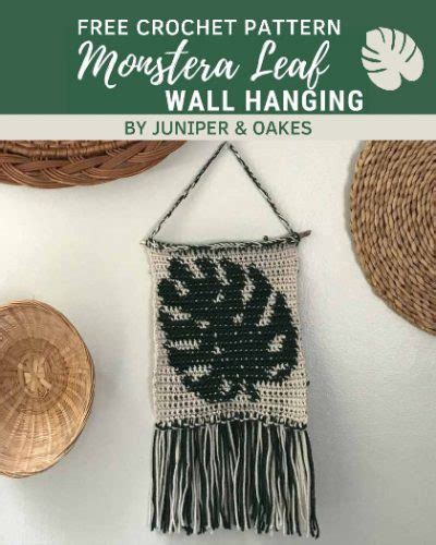 Free Crochet Pattern Monstera Leaf Wall Hanging