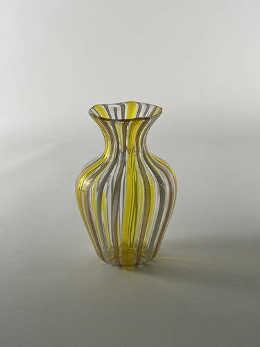 Canne Vase In Glass And Crystal By Maestro Bruno Fornasier S For