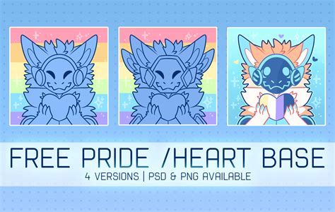 Free Base Pride Heart Protogen 4 Versions By Coolkoinu From Patreon Kemono