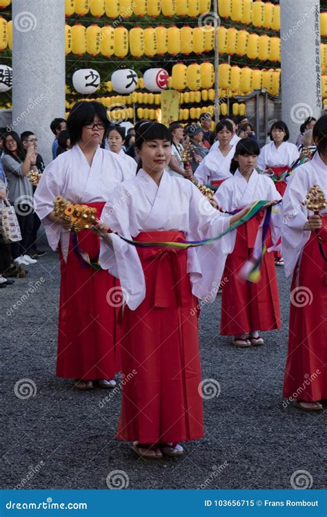 Manto Mitama Matsuri Festival At The Hiroshima Gokoku Jinja Shrine The