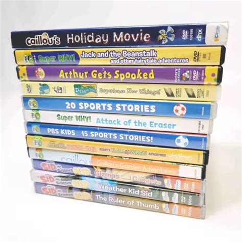 PBS KIDS DVD Lot of 12 Super Why, Sid The Science Kid, Cailou, Arthur ...