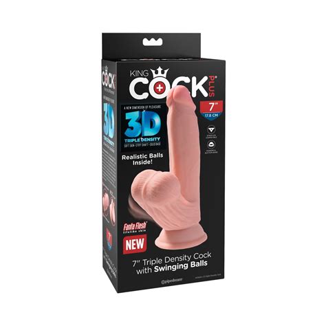 King Cock Plus Triple Density Cock With Swinging Balls Dildo