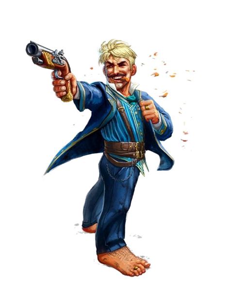 Male Halfling Gunslinger Rogue Mugland Pathfinder 2E PFRPG PFSRD