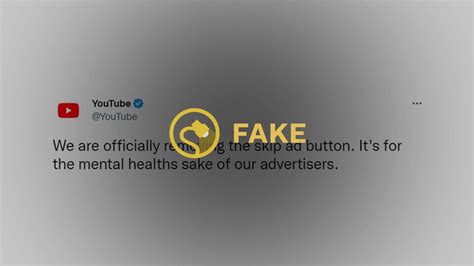 Fake Tweet Says YouTube Will Be 'Removing the Skip Ad Button' | Snopes.com