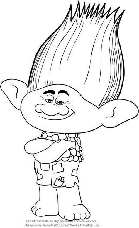 Pin By Natascha Van On Kleur Plaat Branch Trolls Cartoon Coloring Pages Coloring Pages