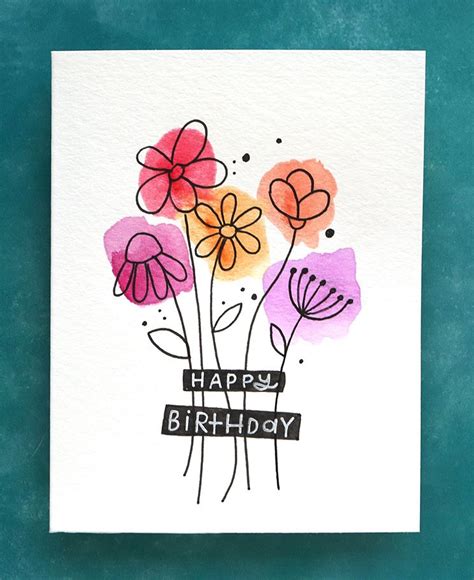 Easy Diy Watercolor Card Budget Friendly Paints Birthday Card