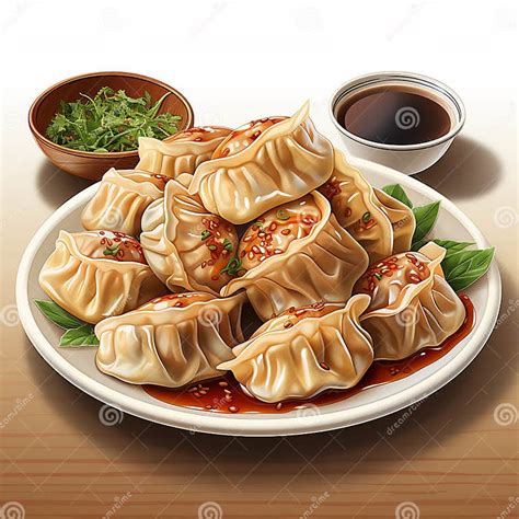 Vector Illustration Of Plate Of Momos Stock Illustration Illustration