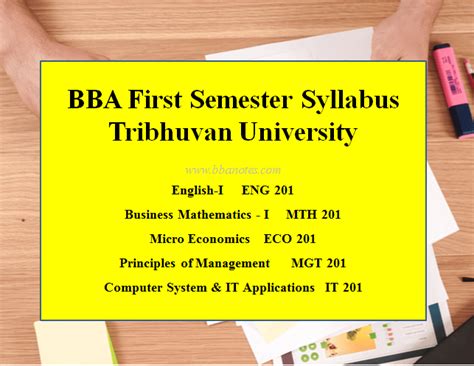 Bba First Semester Bba Syllabus Tribhuvan University