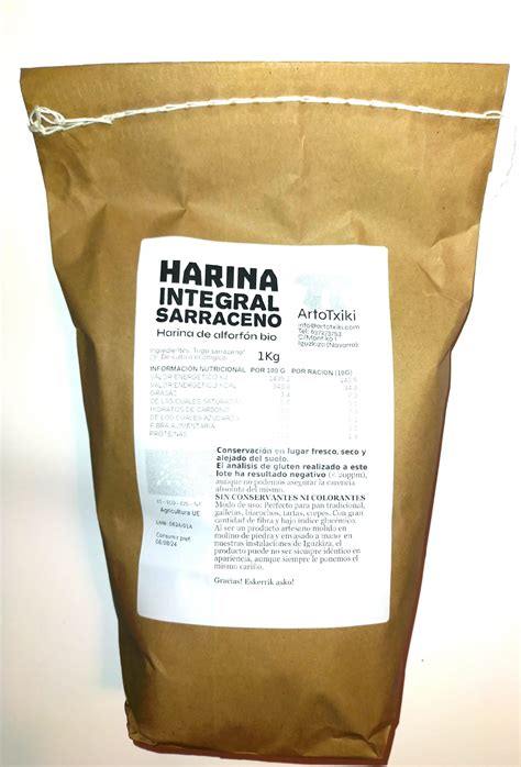 Harina Integral De Trigo Sarraceno Bio Kg Artotxiki