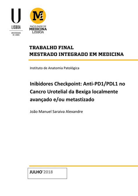 Pdf Instituto De Anatomia Patol Gicao Carcinoma Urotelial O Cancro