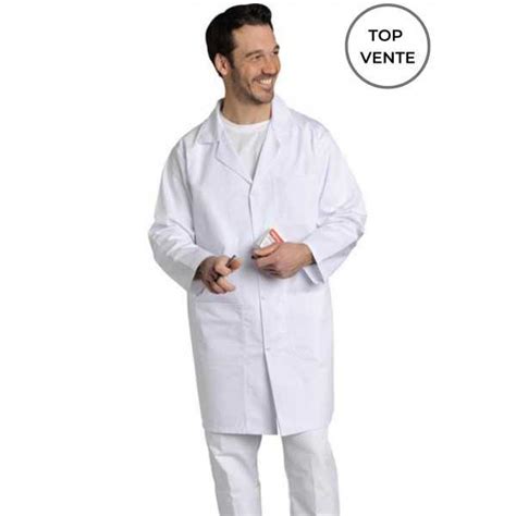 Blouse médicale Homme Blanche Polycoton Xavier SNV Mankaia