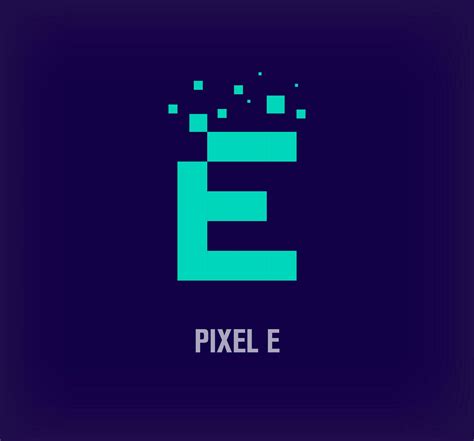 Creative pixel letter E logo. Unique digital pixel art and pixel ...