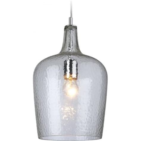 Firstlight 2301cl Contemporary Clear Glass Pendant With Hammered Texture N20583 Indoor