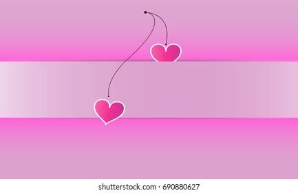 Pink Background Two Hearts Stock Vector Royalty Free 690880627