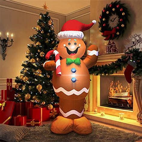 5ft Christmas Inflatable Gingerbread Man With Candy Canes Blow Up