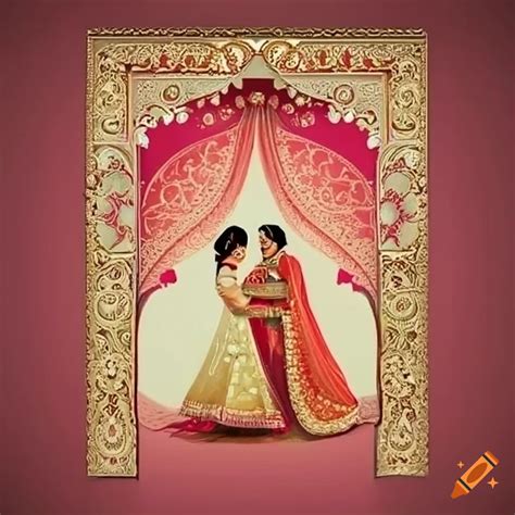 Indian Wedding Invitation Card Design On A4 Paper On Craiyon