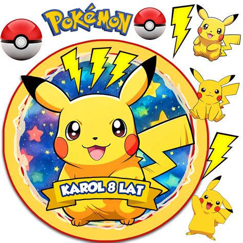 OPŁATEK NA TORT POKEMON PIKACHU POSTACIE GRATIS TEKST 15070721502