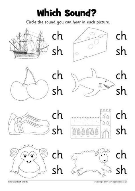 Sh And Ch Sound Worksheets