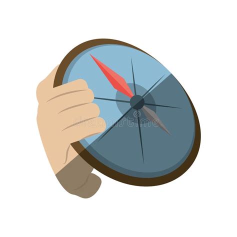 Drawing Compass Marine Localization Tool Stock Illustration