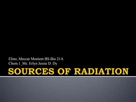 Sources of Radiation | PPT