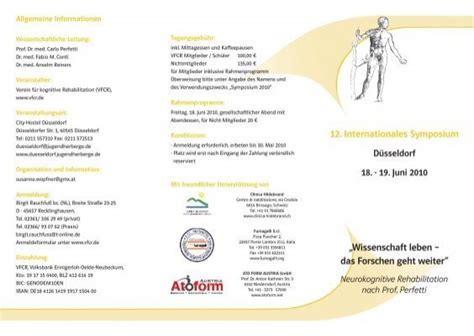 Neurokognitive Rehabilitation Nach Prof Perfetti Verein F R