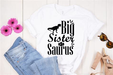 Big Sister Saurus Svg Design Graphic By Merchtrends Svg · Creative Fabrica