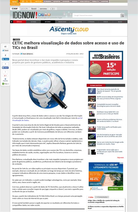 Nic Br Na M Dia Cetic Melhora Visualiza O De Dados Sobre Acesso E