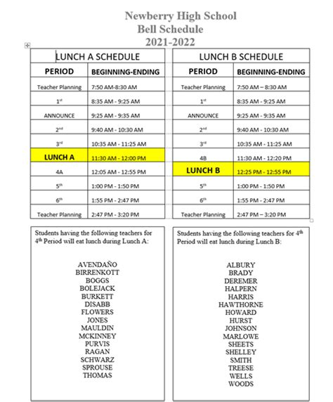 Bell Schedule Bell Schedule