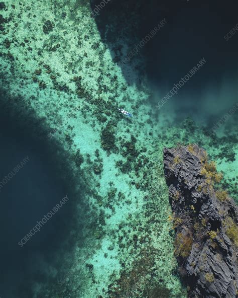 Aerial view of Twin Lagoon on Coron Island, Philippines - Stock Image ...