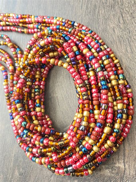 Multi Colored Waist Bead Belly Beads Seed Beads Ghana Waist Bead Glass Beads Africa Belly