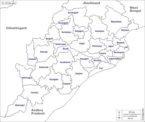 Odisha Free Map Free Blank Map Free Outline Map Free Base Map