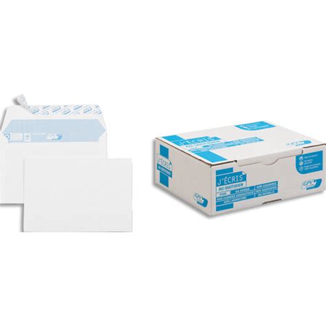 GPV Boîte de 500 enveloppes C6 114x162mm blanches auto adhésives NF