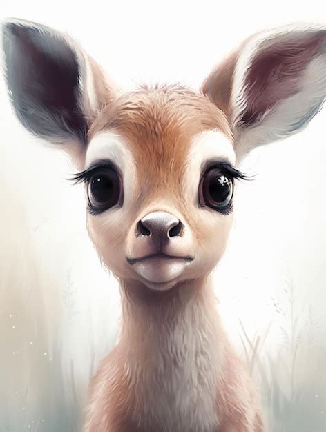 Premium AI Image | A deer with black eyes and long eyelashes