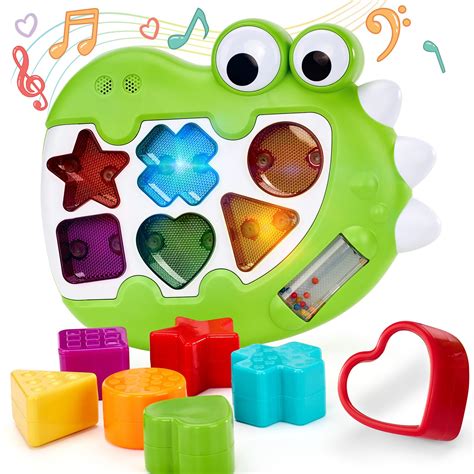 hahaland 1 Year Old Boy Toys - Light up Musical Shape Sorter - Toys for ...