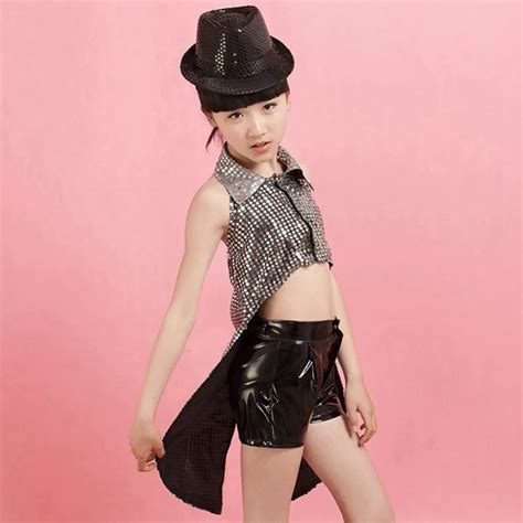 Children Sequin Jazz Dance Costume Ds Dancewear Modern Hip Hop Dance