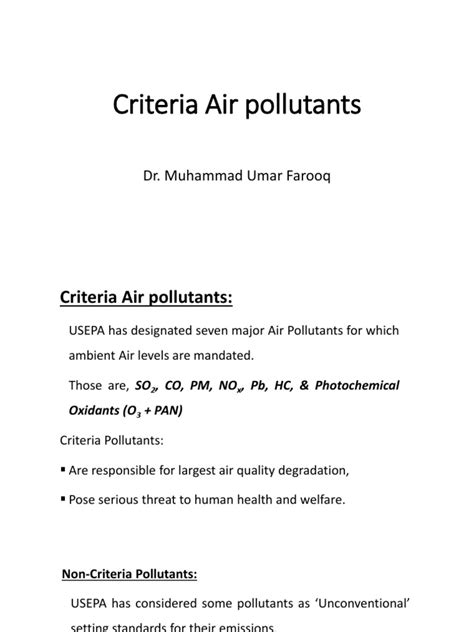 Criteria Air Pollutants | PDF | Air Pollution | Particulates