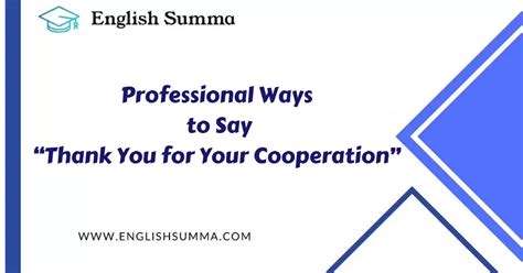 15 Professional Ways To Say Thank You For Your Cooperation” English