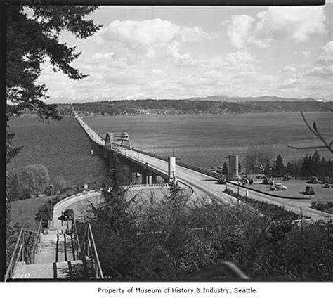 Lake Washington floating bridge, Seattle, April 1, 1945 :: Museum of History and Industry ...