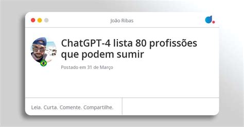 ChatGPT 4 lista 80 profissões que podem sumir