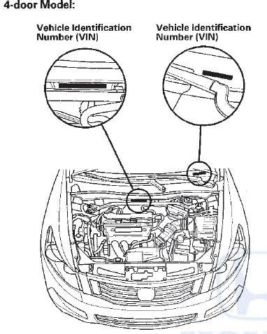 Honda Accord Identification Number Locations General Information