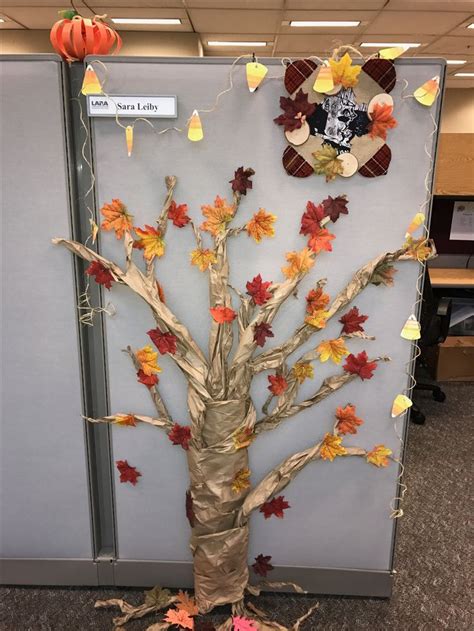 Fall Cubicle Decor Paper Tree Fall Office Decorations Diy Office