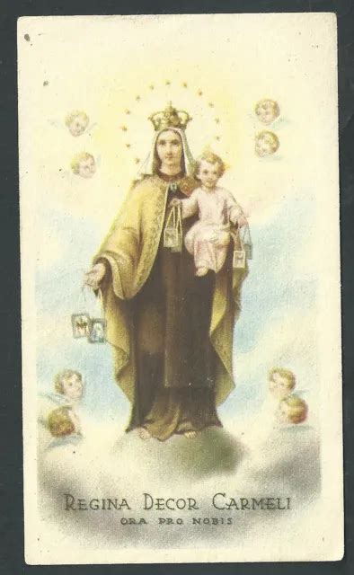 ESTAMPA ANTIGUA DE La Virgen Del Carmen Andachtsbild Santino Holy Card