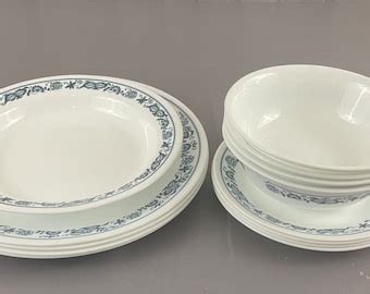 Vintage Corelle Old Town Blue Soup Cereal Bowls Etsy