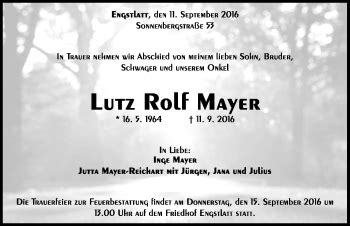 Traueranzeigen Von Lutz Rolf Mayer Schwarzw Lder Bote Trauer